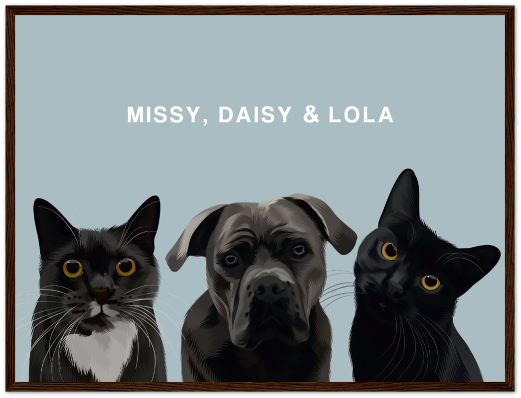 Three Pet Custom Pawtrait