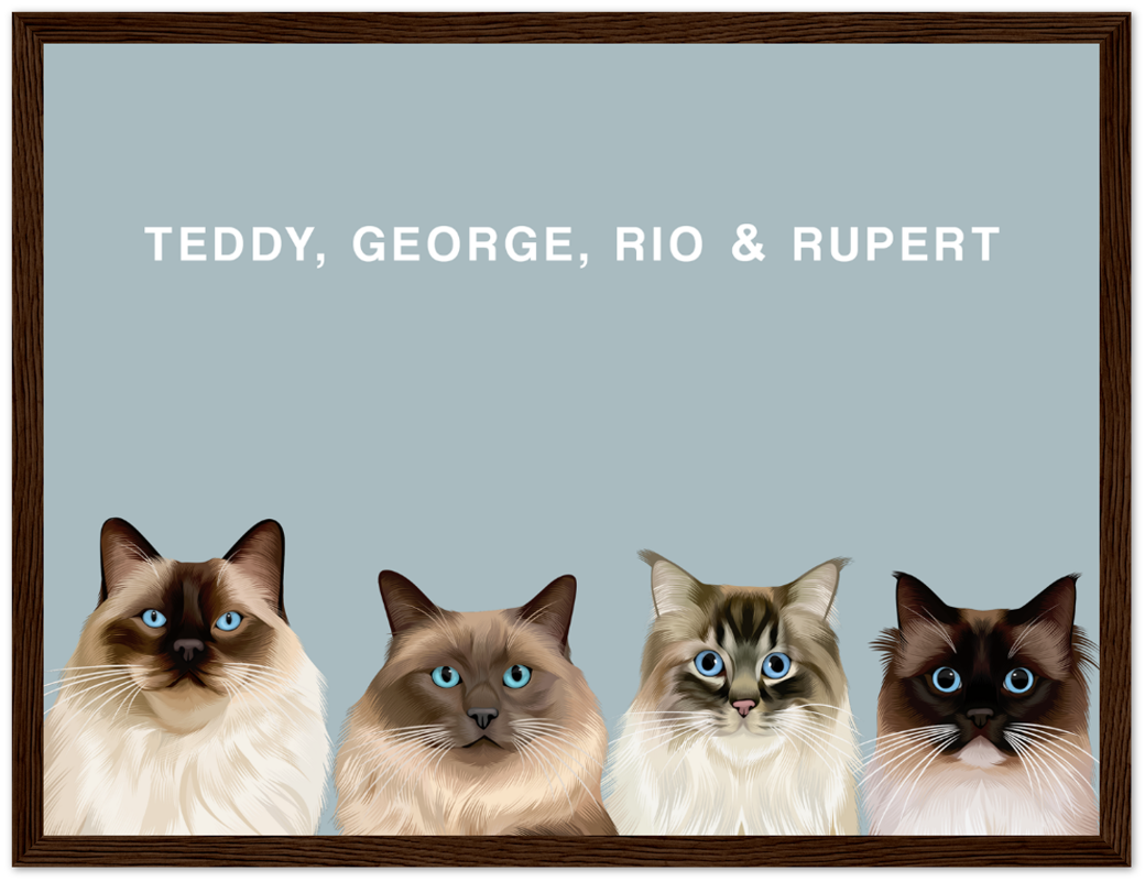 Four Pet Custom Pawtrait