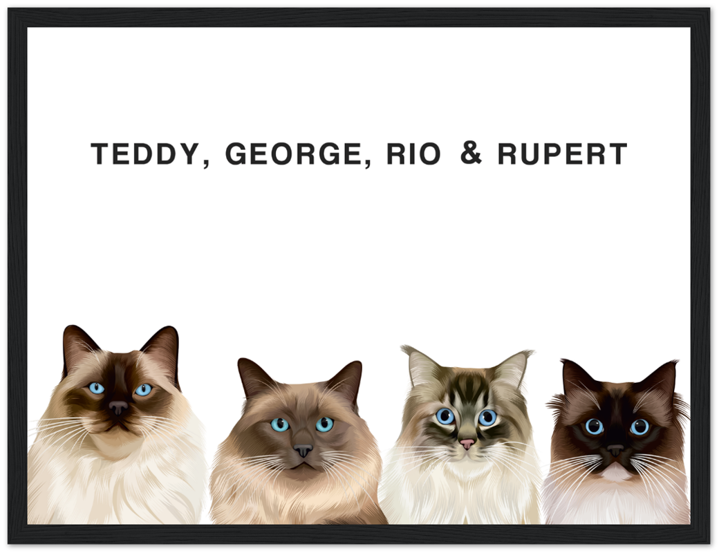 Four Pet Custom Pawtrait
