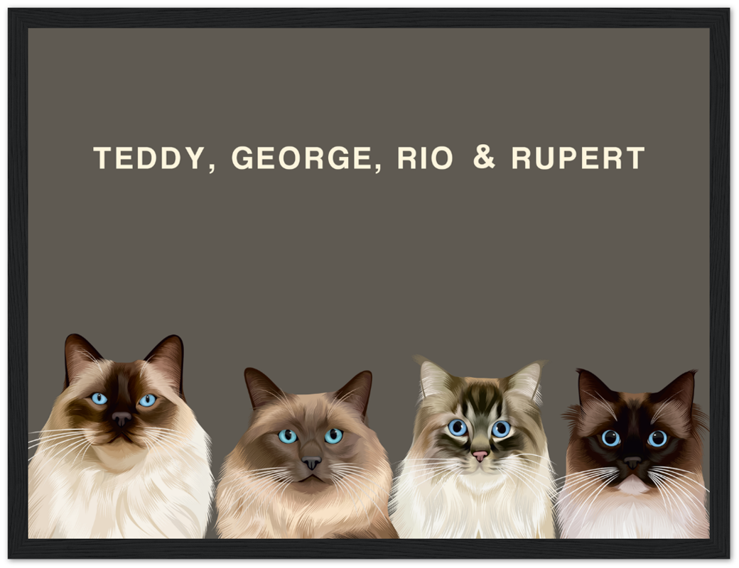 Four Pet Custom Pawtrait
