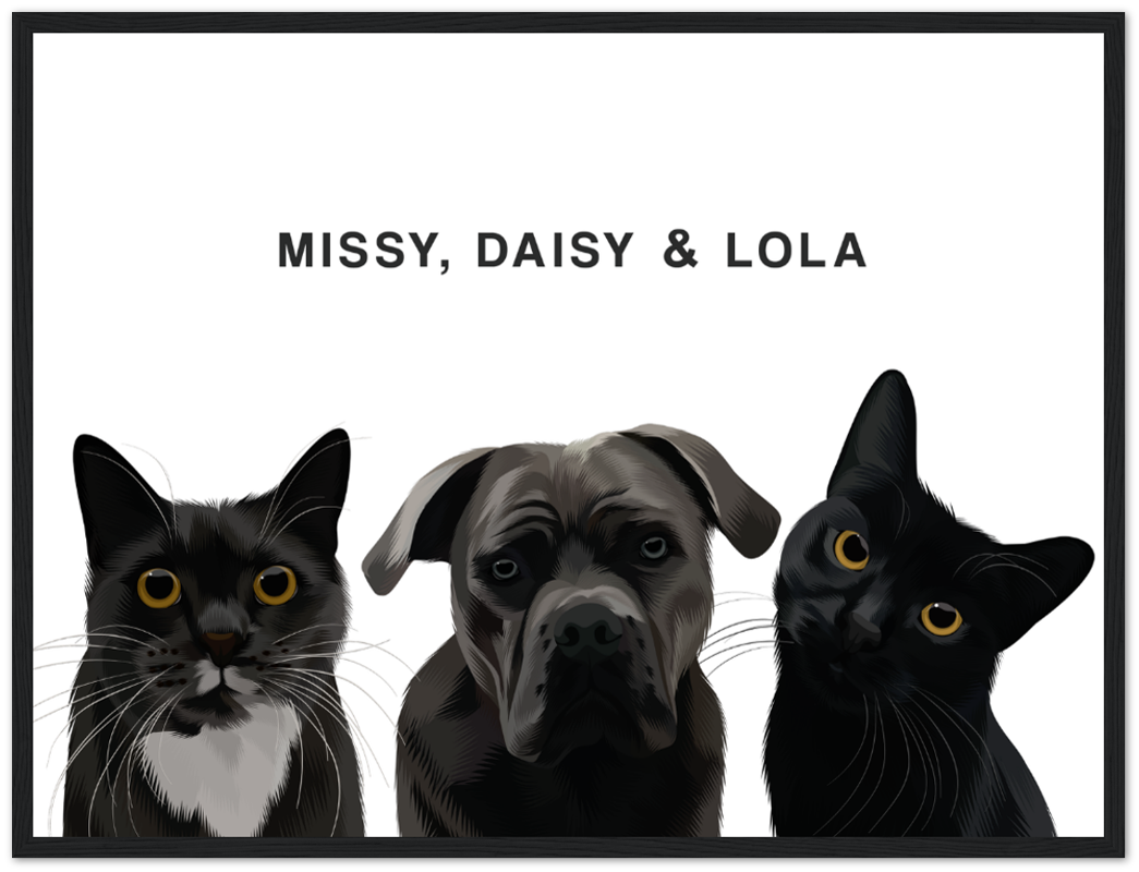 Three Pet Custom Pawtrait