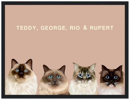 Four Pet Custom Pawtrait