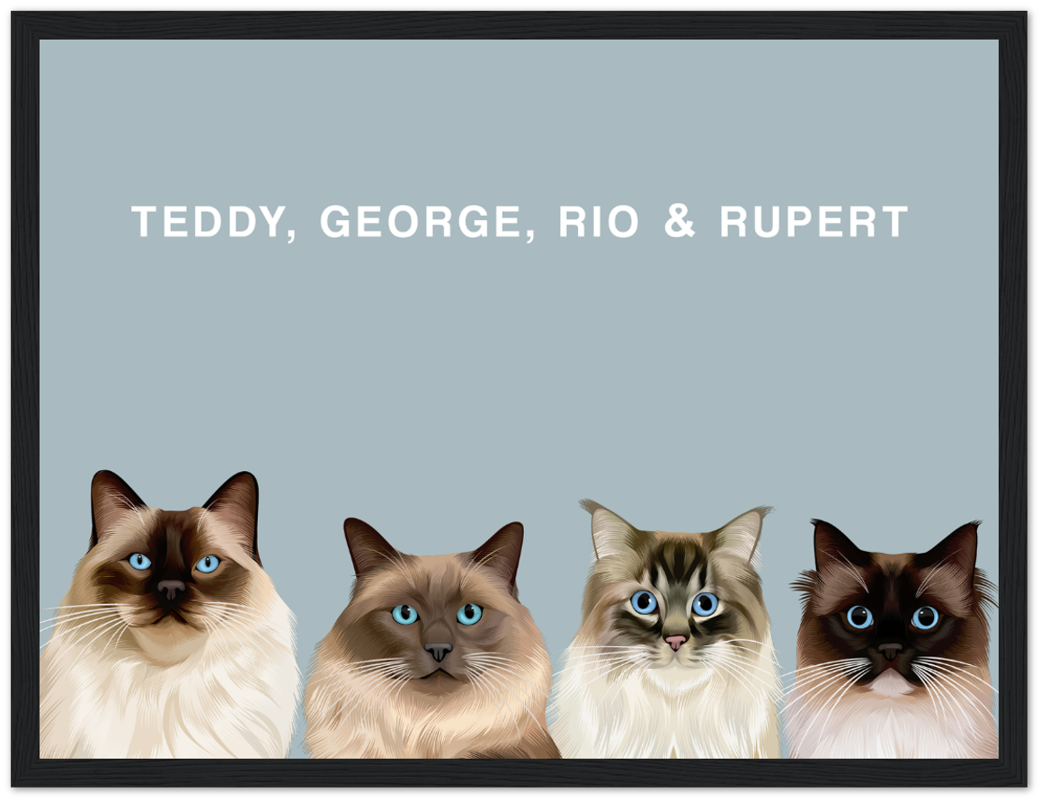 Four Pet Custom Pawtrait
