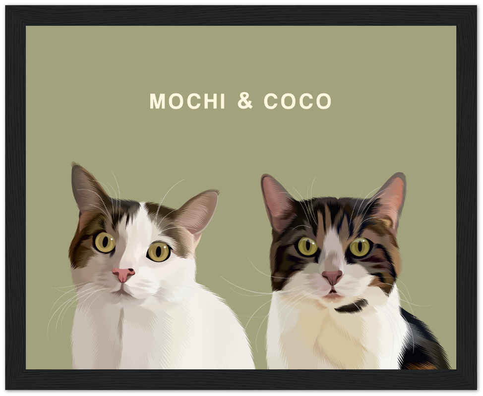 Two Pet Custom Pawtrait