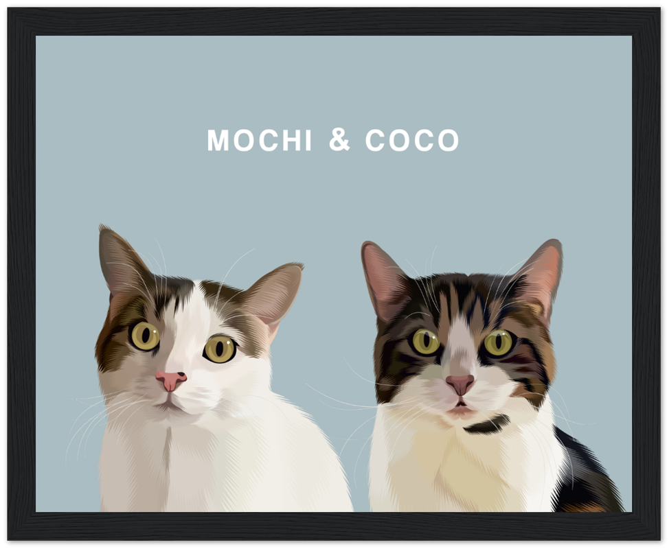 Two Pet Custom Pawtrait
