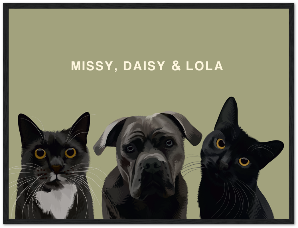 Three Pet Custom Pawtrait