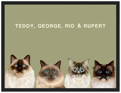 Four Pet Custom Pawtrait