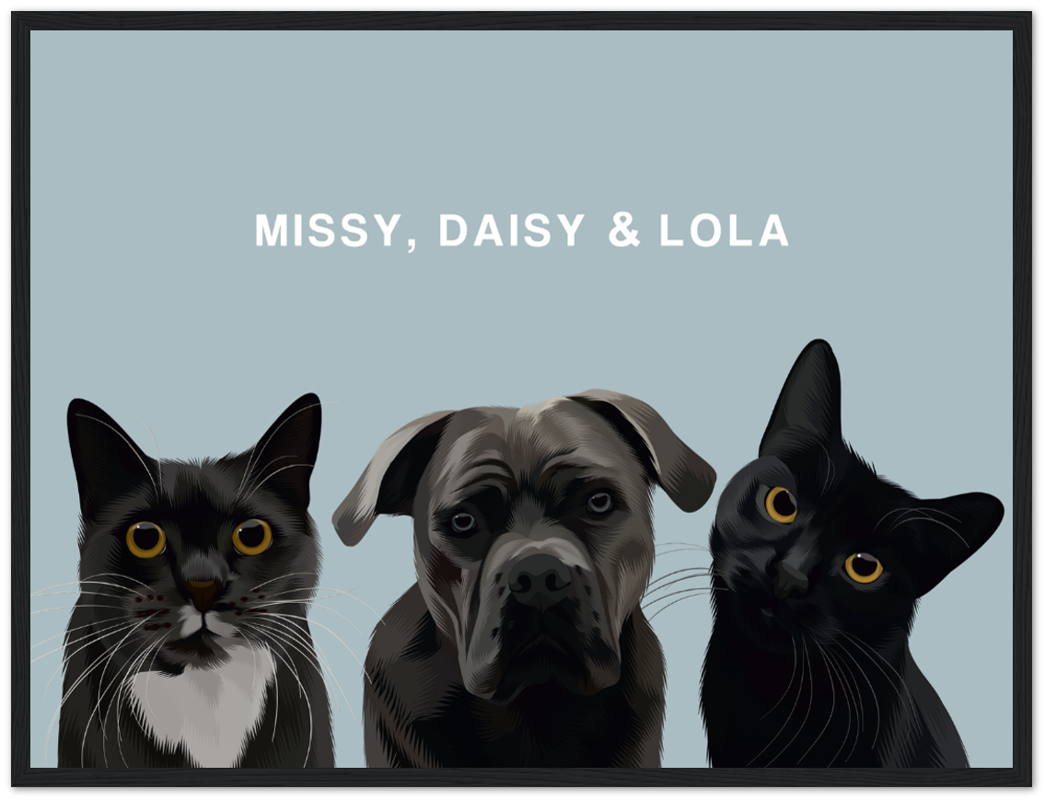 Three Pet Custom Pawtrait