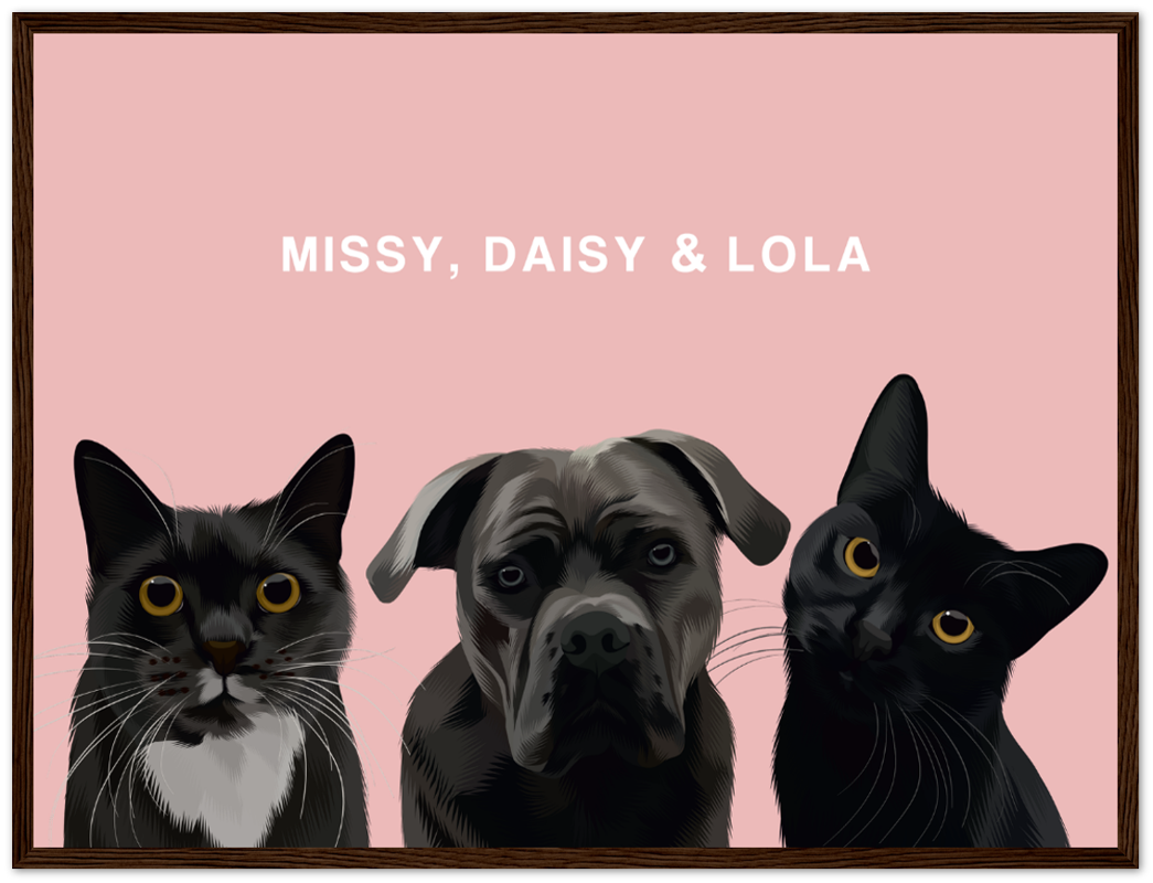 Three Pet Custom Pawtrait