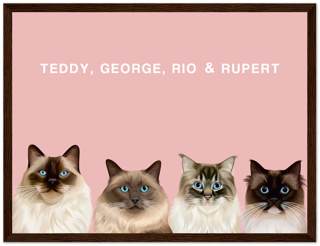 Four Pet Custom Pawtrait