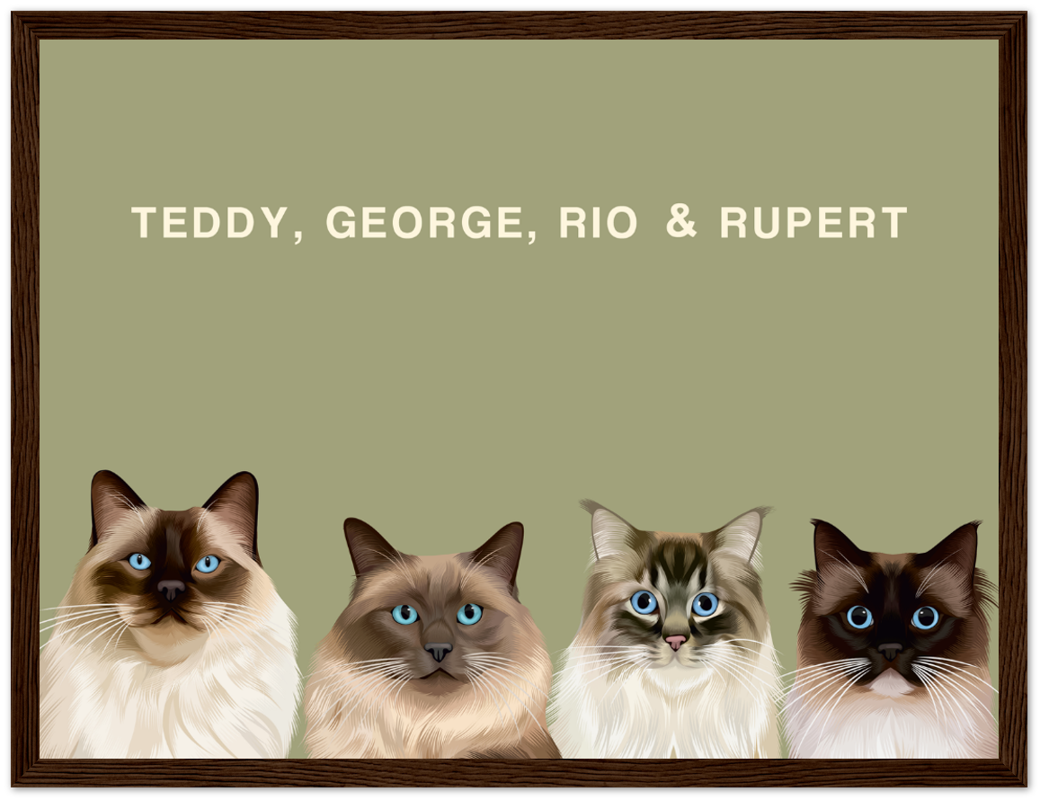 Four Pet Custom Pawtrait
