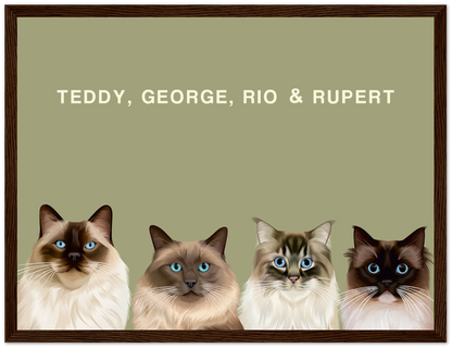 Four Pet Custom Pawtrait