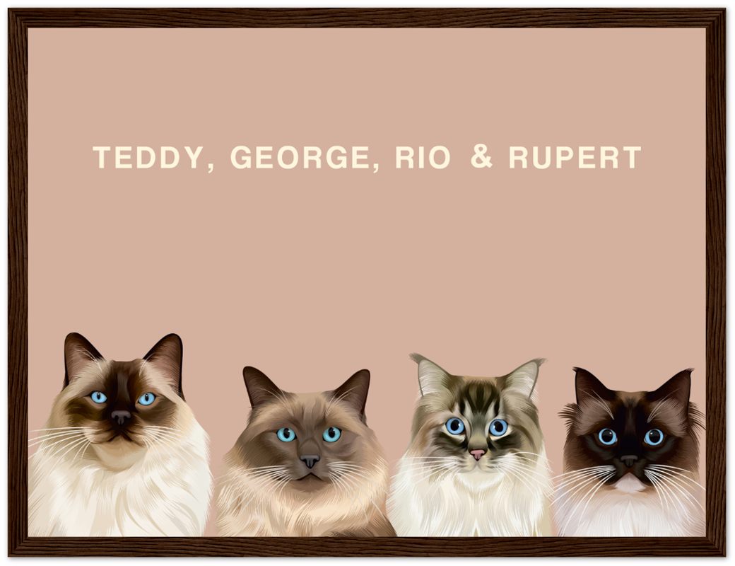 Four Pet Custom Pawtrait