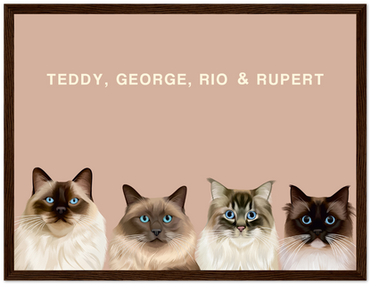 Four Pet Custom Pawtrait