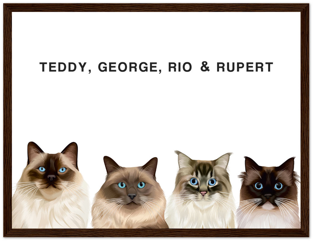 Four Pet Custom Pawtrait