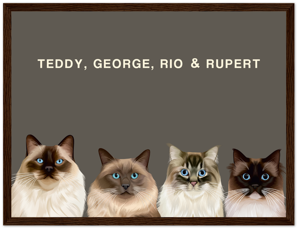 Four Pet Custom Pawtrait