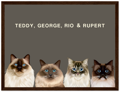 Four Pet Custom Pawtrait