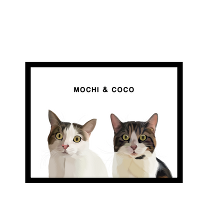 Two Pet Custom Pawtrait