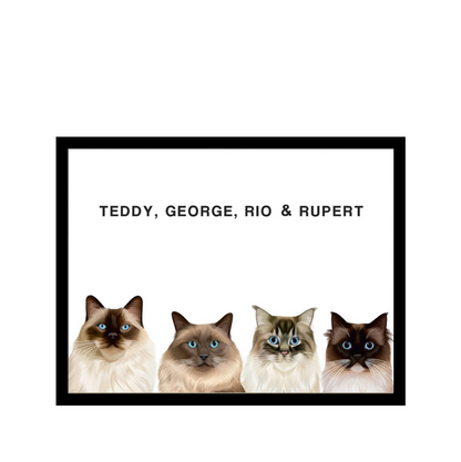 Four Pet Custom Pawtrait