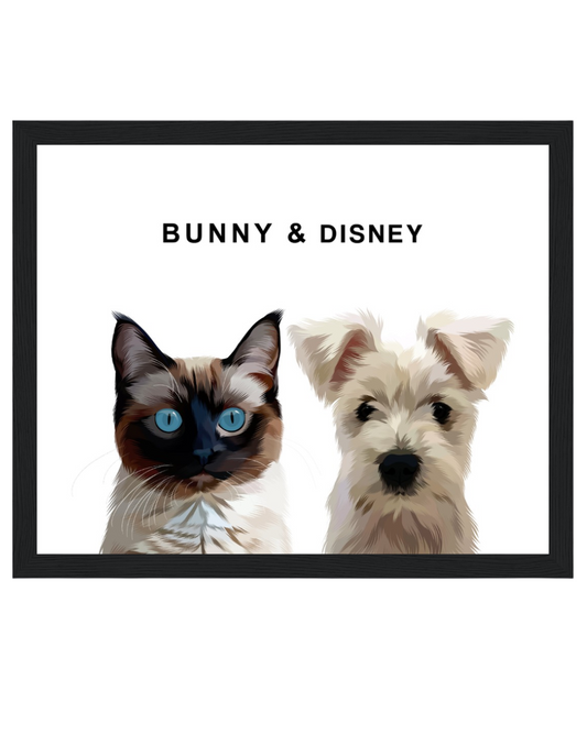 Two Pet Modern Pawtrait