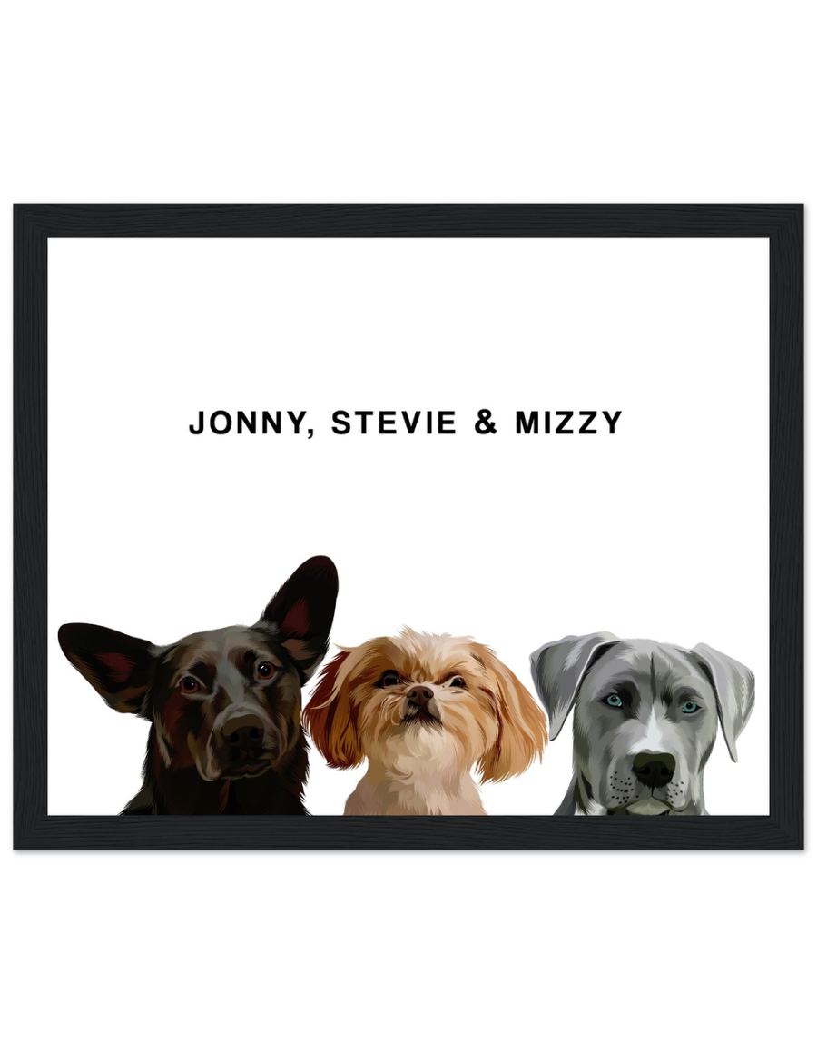 Three Pet Modern Pawtrait