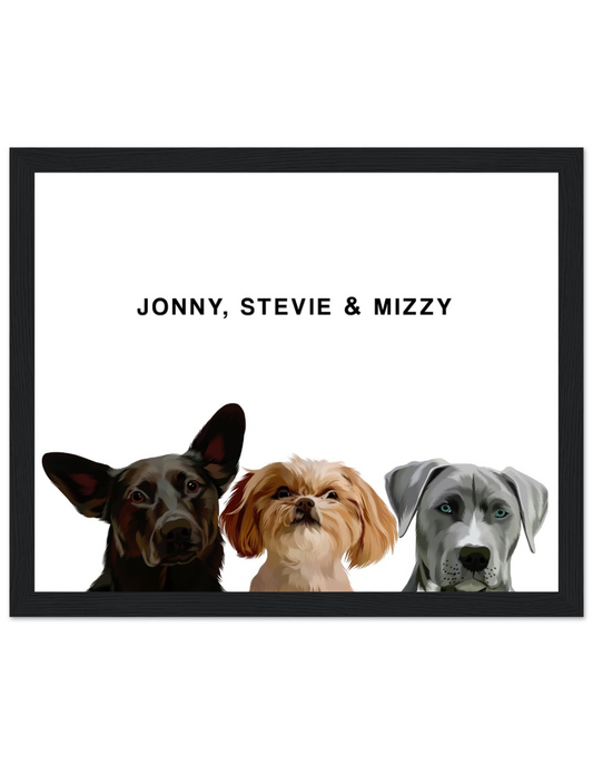 Three Pet Modern Pawtrait