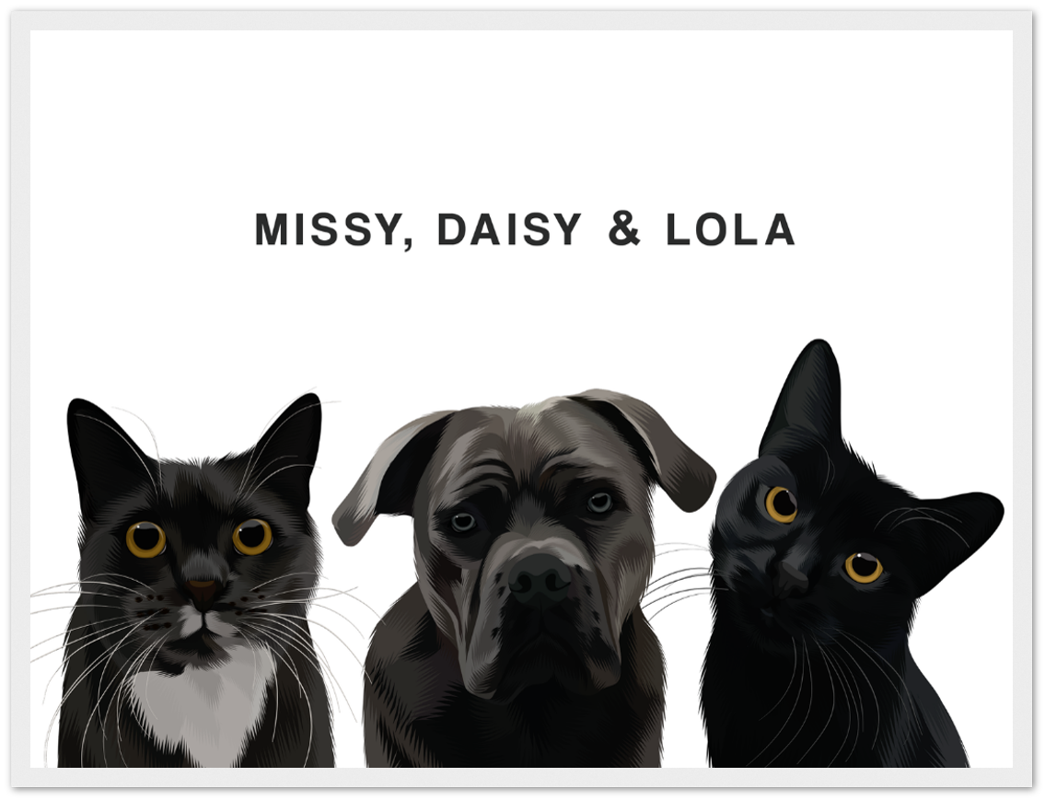 Three Pet Custom Pawtrait