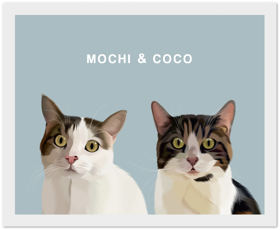 Two Pet Custom Pawtrait