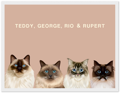 Four Pet Custom Pawtrait