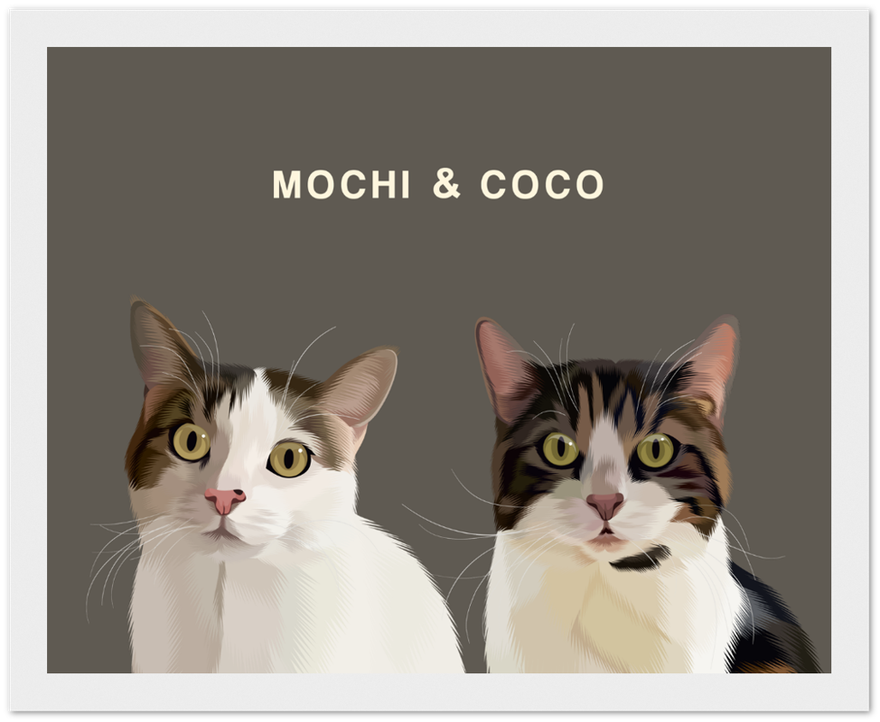 Two Pet Custom Pawtrait