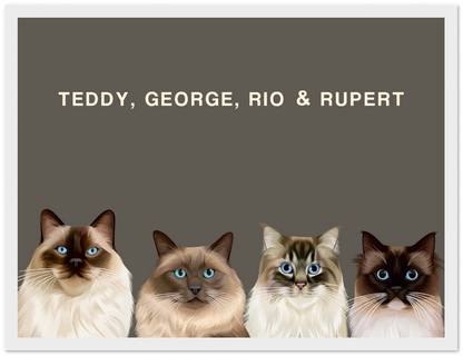 Four Pet Custom Pawtrait