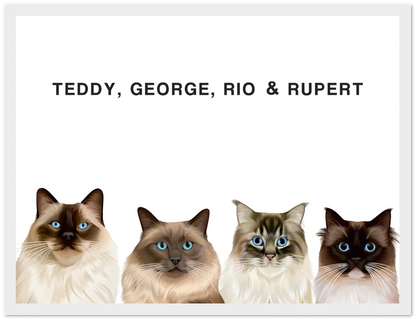 Four Pet Custom Pawtrait