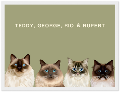 Four Pet Custom Pawtrait