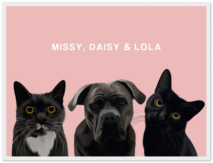 Three Pet Custom Pawtrait