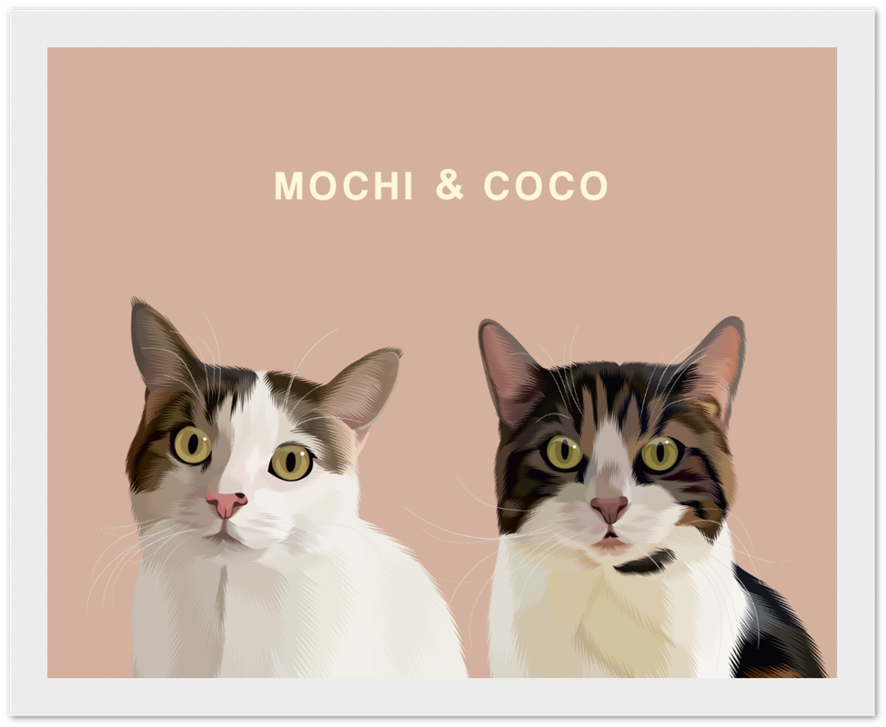 Two Pet Custom Pawtrait