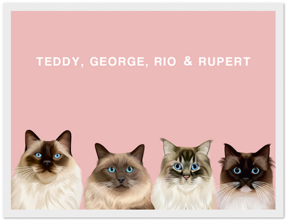 Four Pet Custom Pawtrait