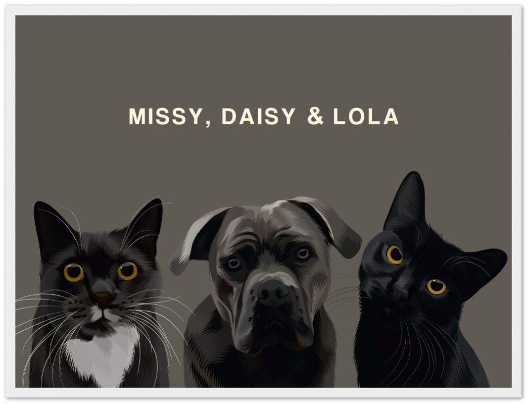 Three Pet Custom Pawtrait