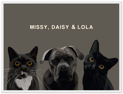 Three Pet Custom Pawtrait