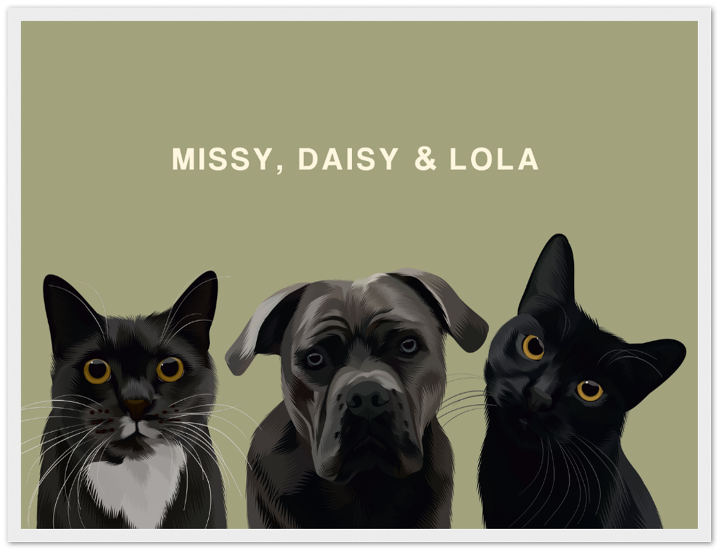 Three Pet Custom Pawtrait