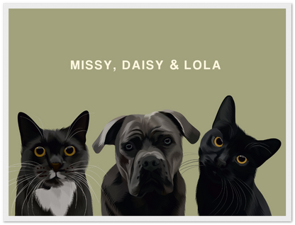 Three Pet Custom Pawtrait