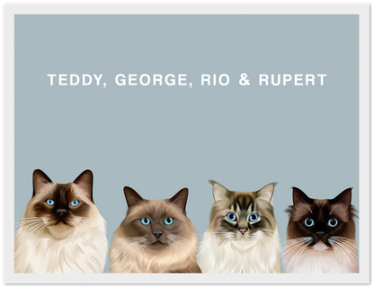 Four Pet Custom Pawtrait