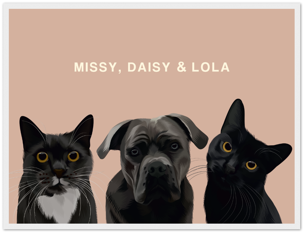 Three Pet Custom Pawtrait