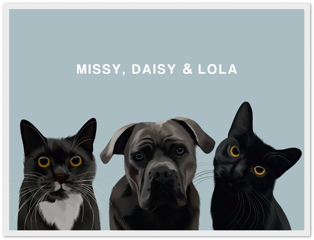 Three Pet Custom Pawtrait