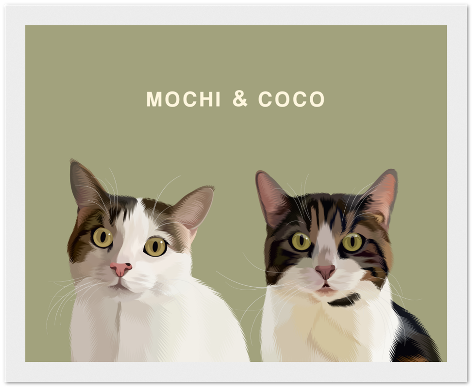Two Pet Custom Pawtrait