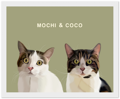 Two Pet Custom Pawtrait