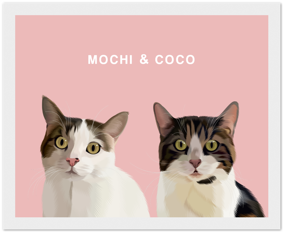 Two Pet Custom Pawtrait