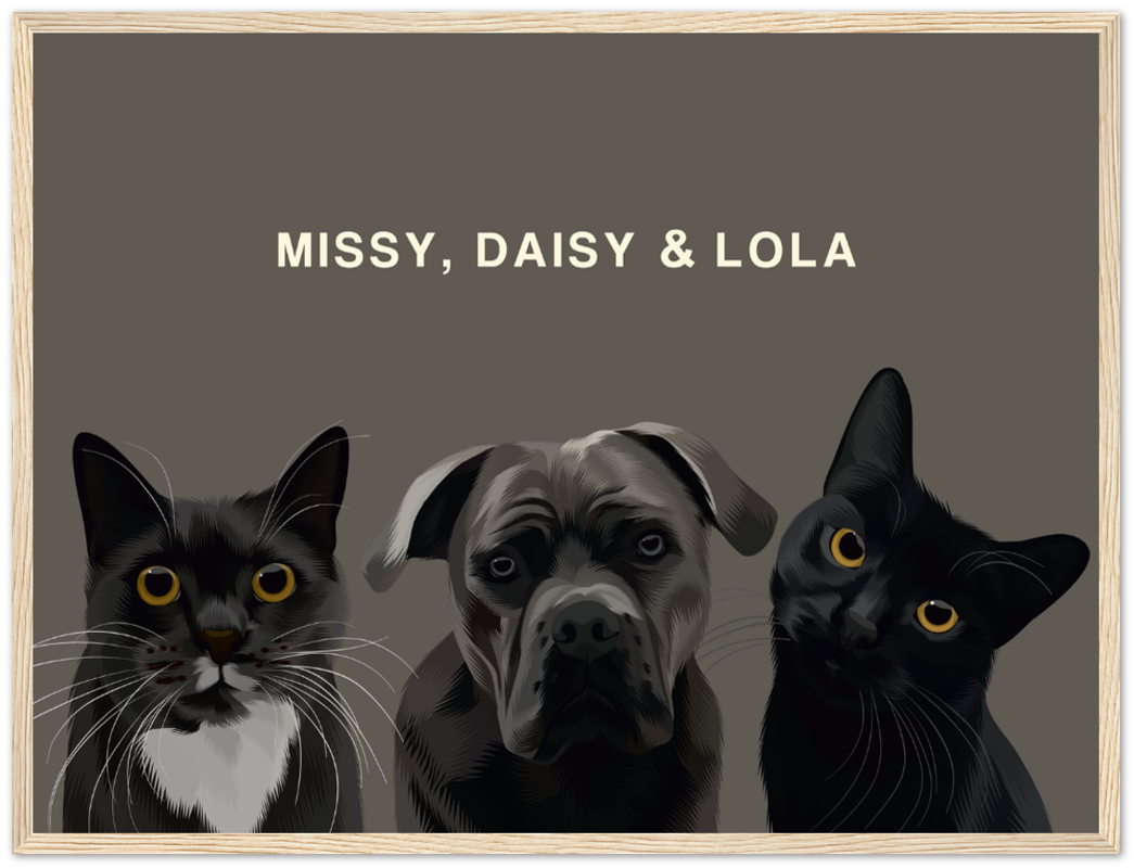 Three Pet Custom Pawtrait