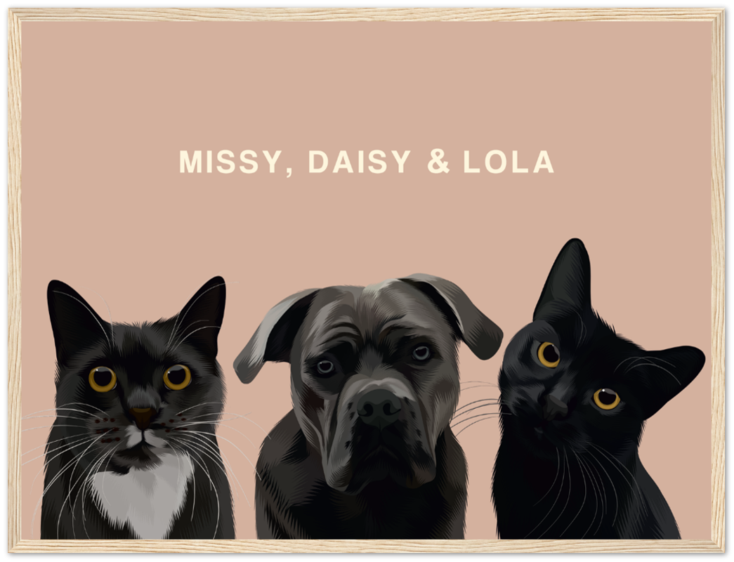 Three Pet Custom Pawtrait