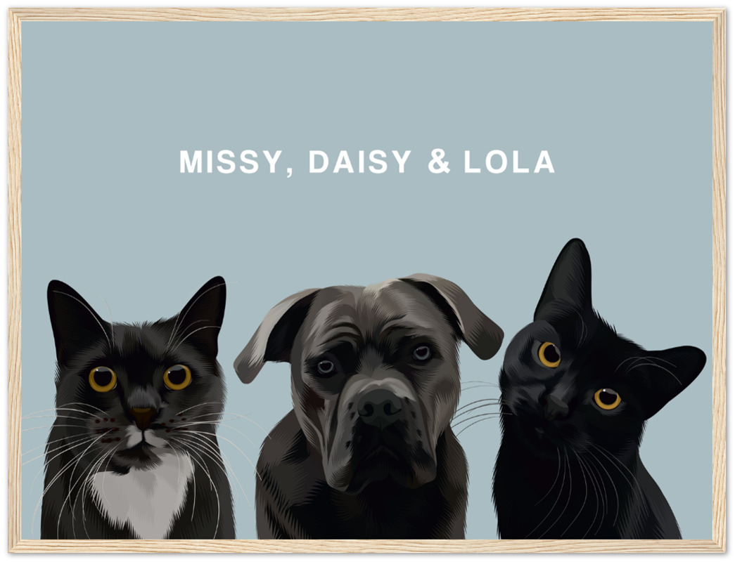 Three Pet Custom Pawtrait