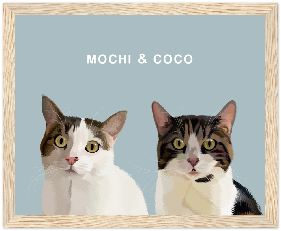 Two Pet Custom Pawtrait